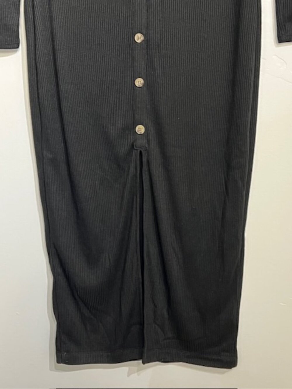 LILY STAR FAUX BUTTON-DOWN PULL-ON LONG SHIRT DRESS BLACK SIZE LARGE LONG SLEEVE - Picture 8 of 12